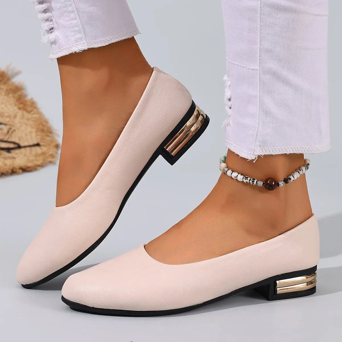Kenzie | Low Heel Round Toe Ballet Flats