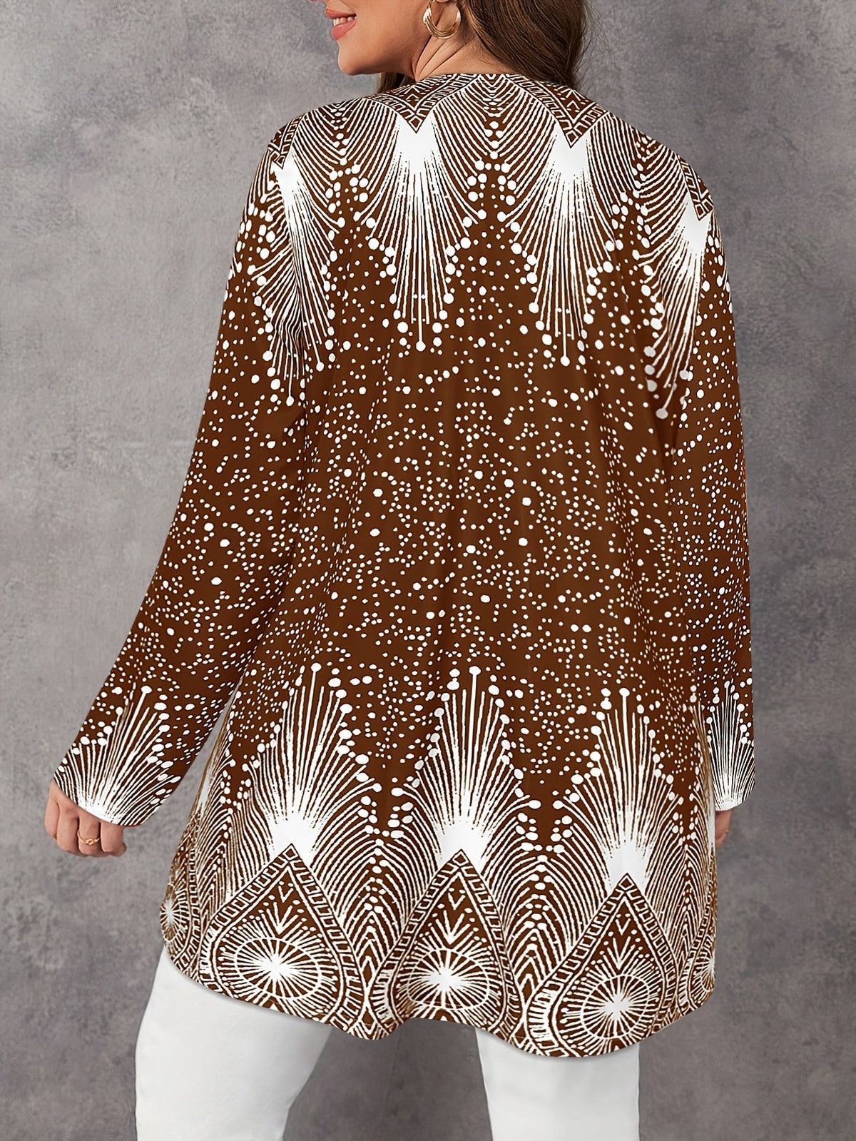 Juliorine | Long Sleeve Patterned Cardigan for Layering