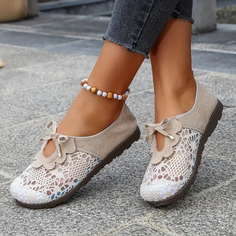 Danika | Floral Lace Slip-On Flat Shoes