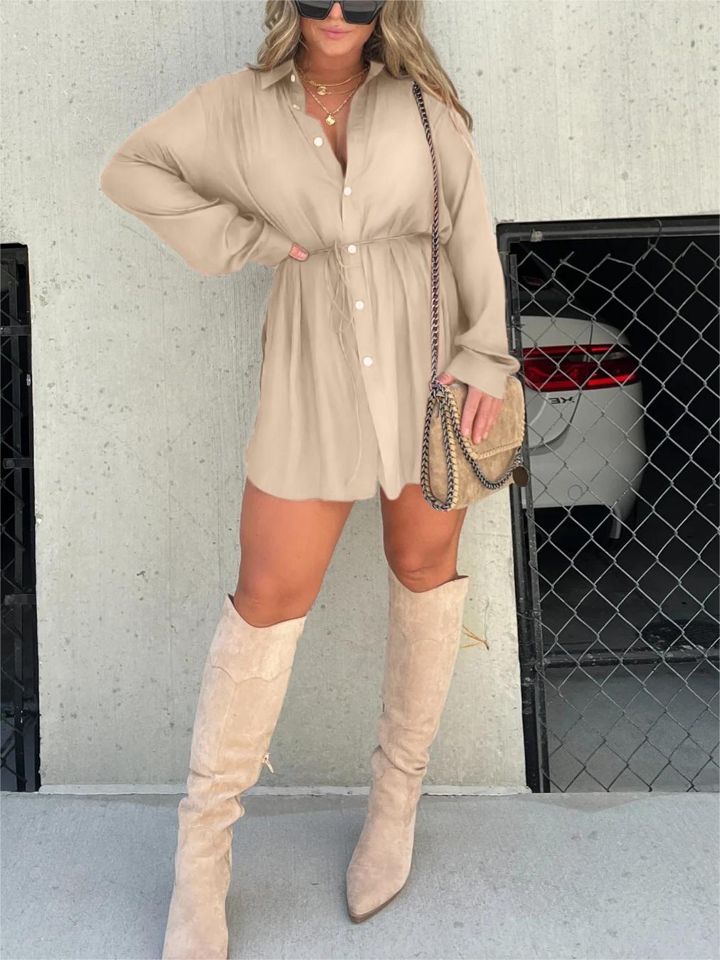 Giulia | Collared Long Sleeve Shirt and Shorts Set