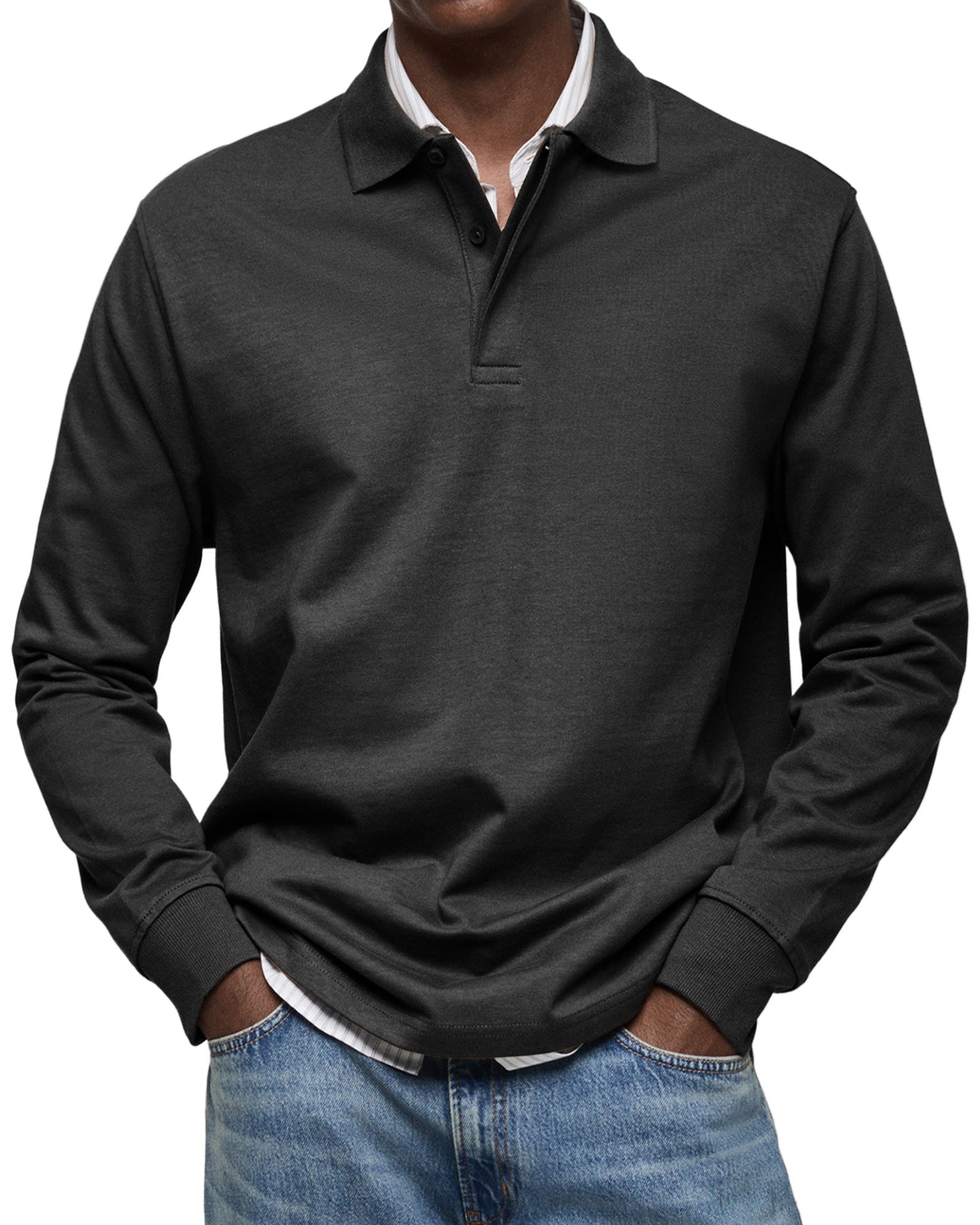 Joseba - Long Sleeve Polo Collar Shirt