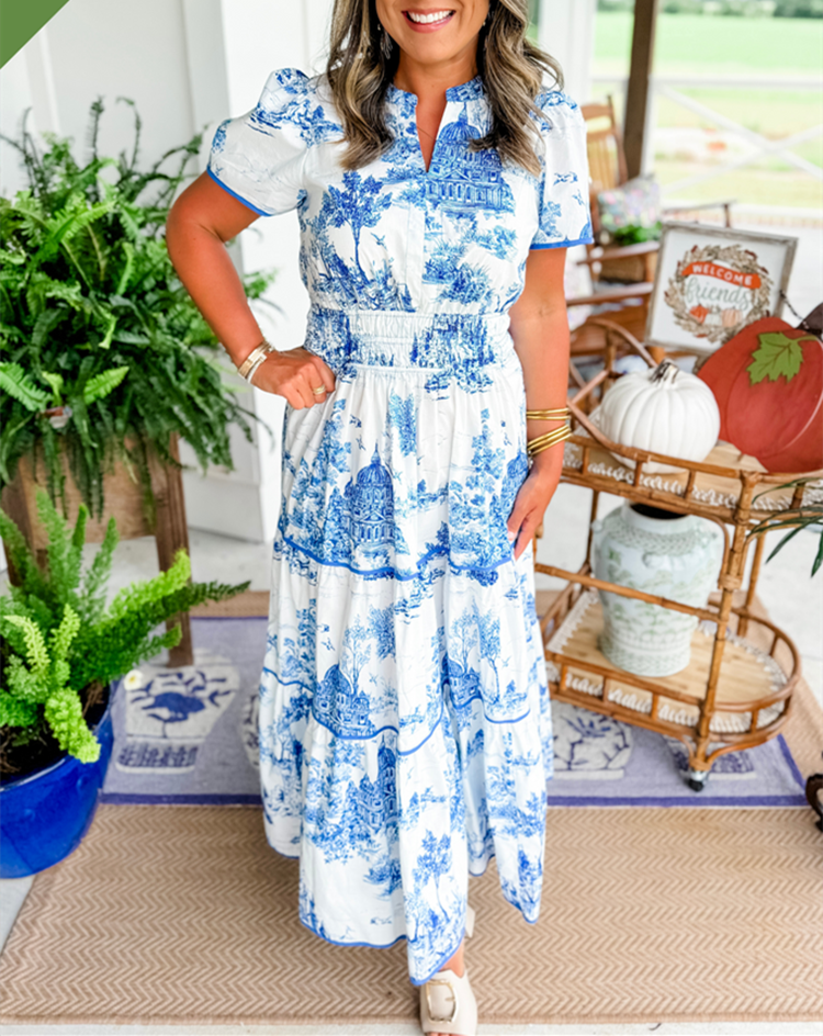 Ortrud | Maxi Dress with Scenic Print