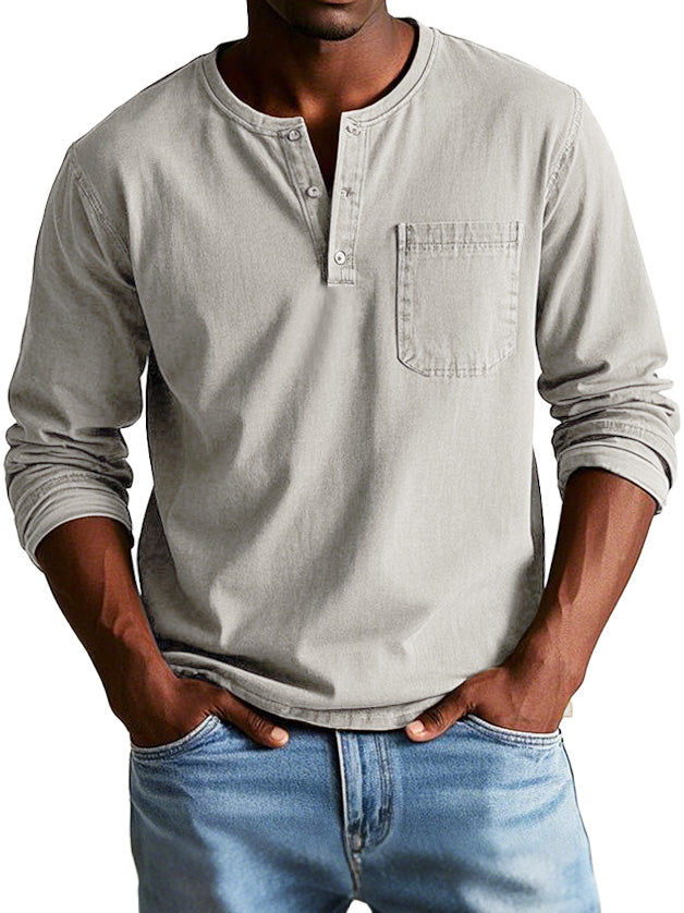 Gerry | Classic Casual Long Sleeve Henley Cotton Shirt