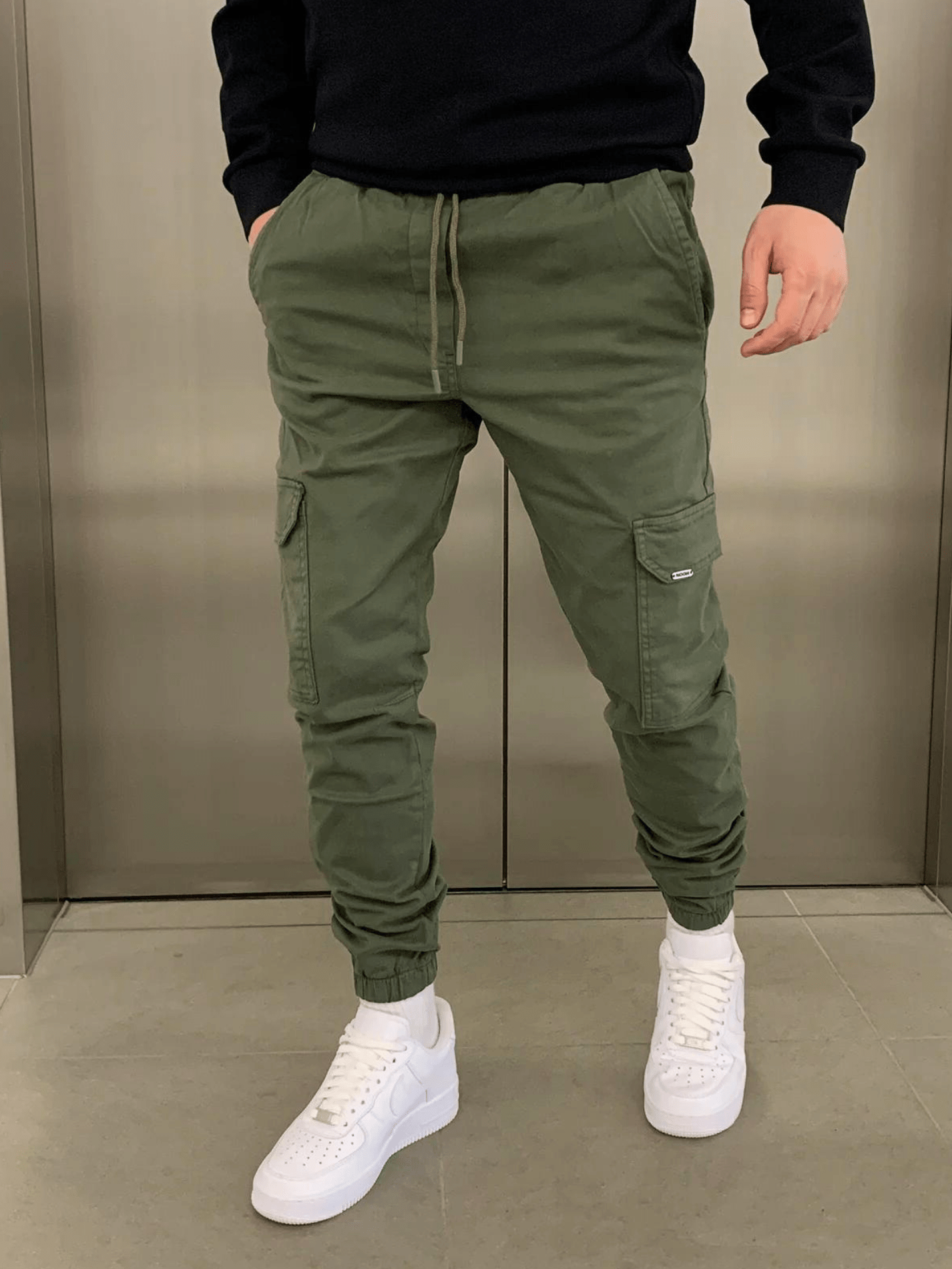 Marko - Cargo Jogger Trousers Elastic Waist Slim Fit
