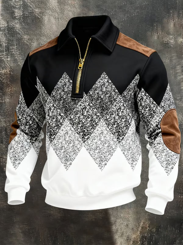 Renshaw | Argyle Quarter Zip Sweatshirt