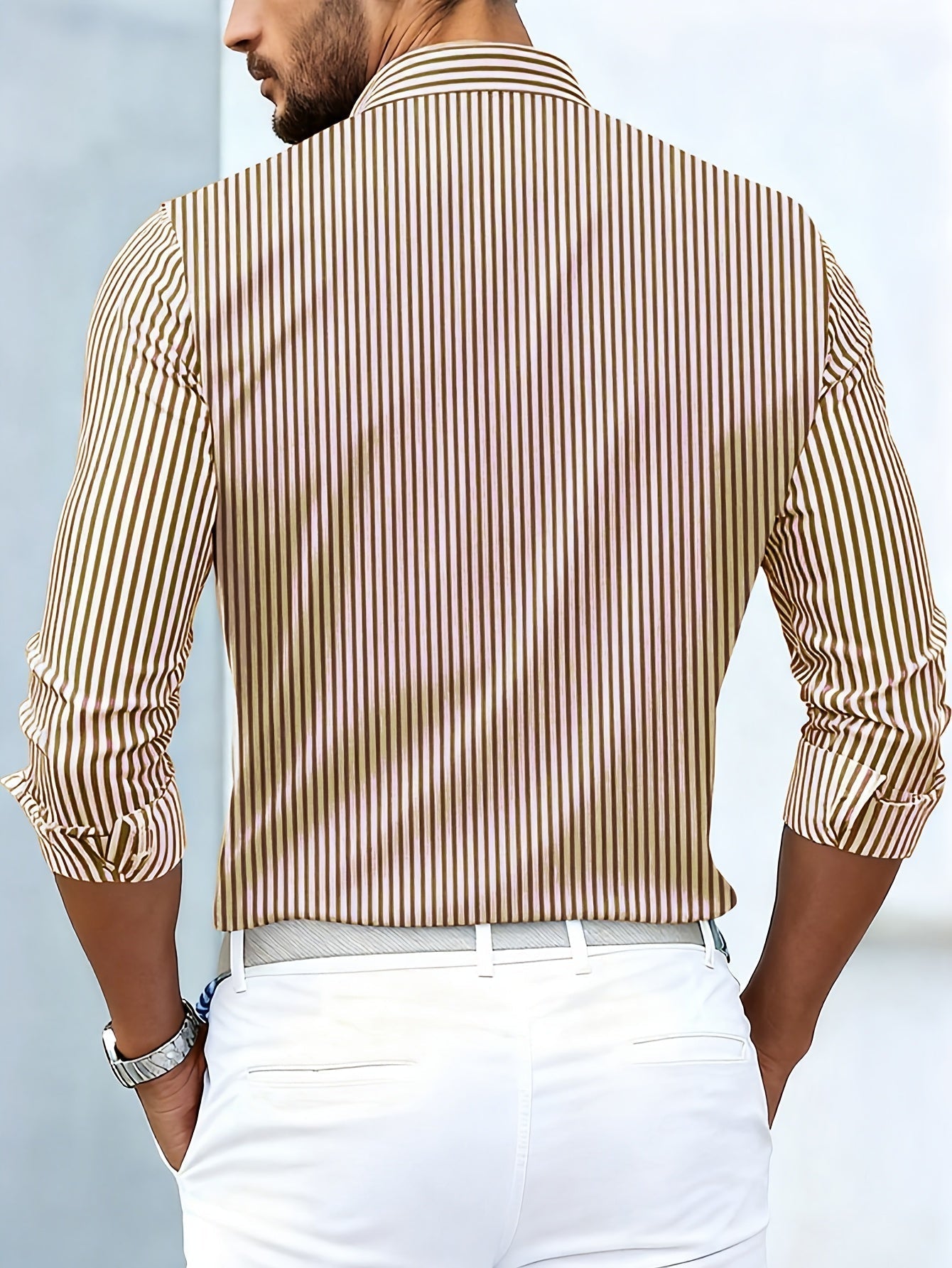 Emmerson | Shirt with Striped Patchwork Button Front