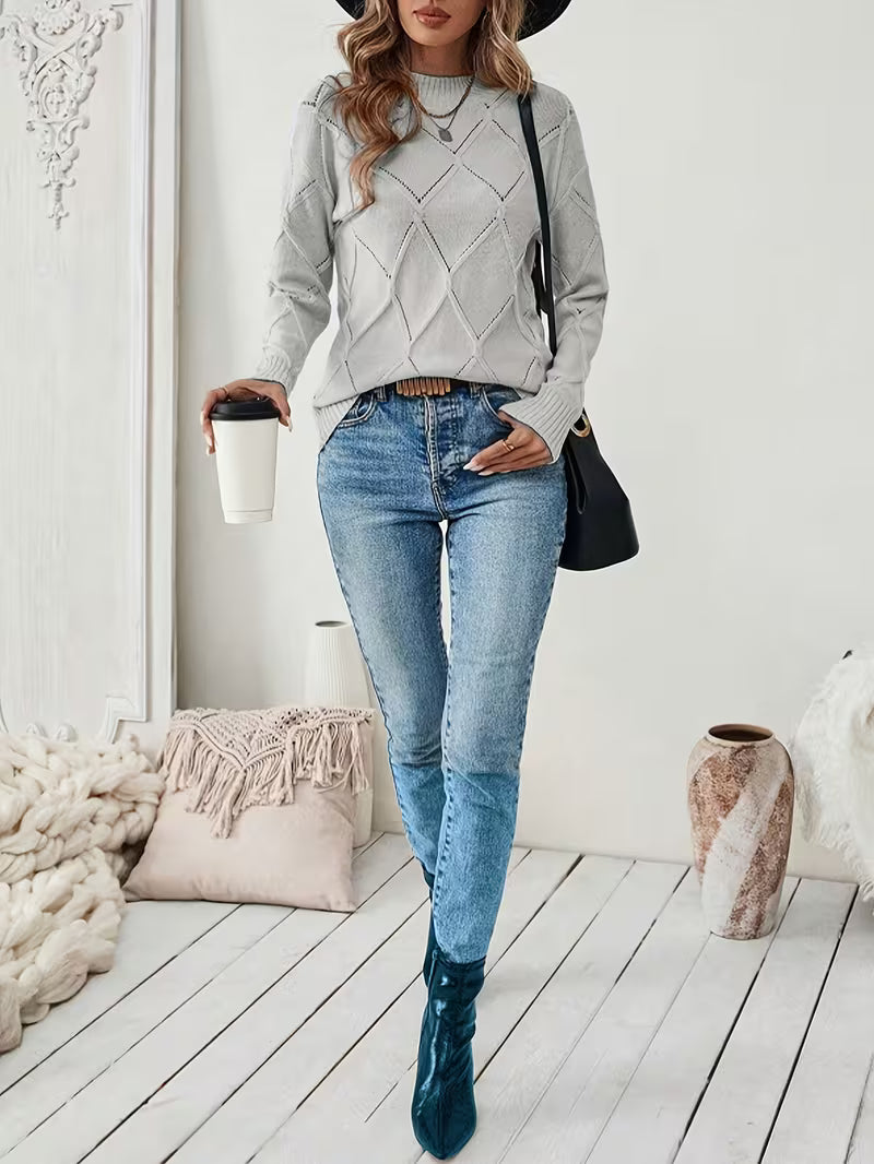 Sireanicia | Diamond Knit Jumper in Sky Blue