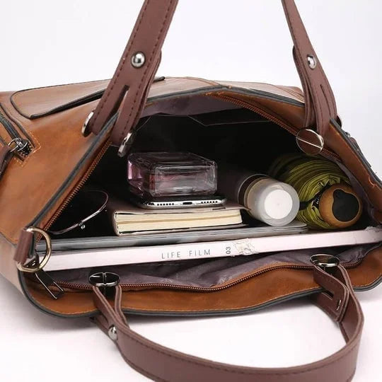 Britney | Leather-Style Multi Pocket Shoulder Bag