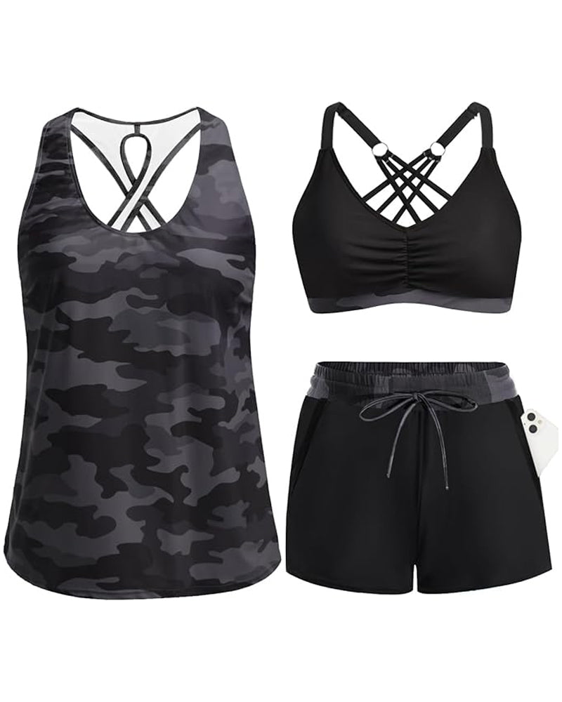 Meaghan | Three Piece Swim Set With Shorts