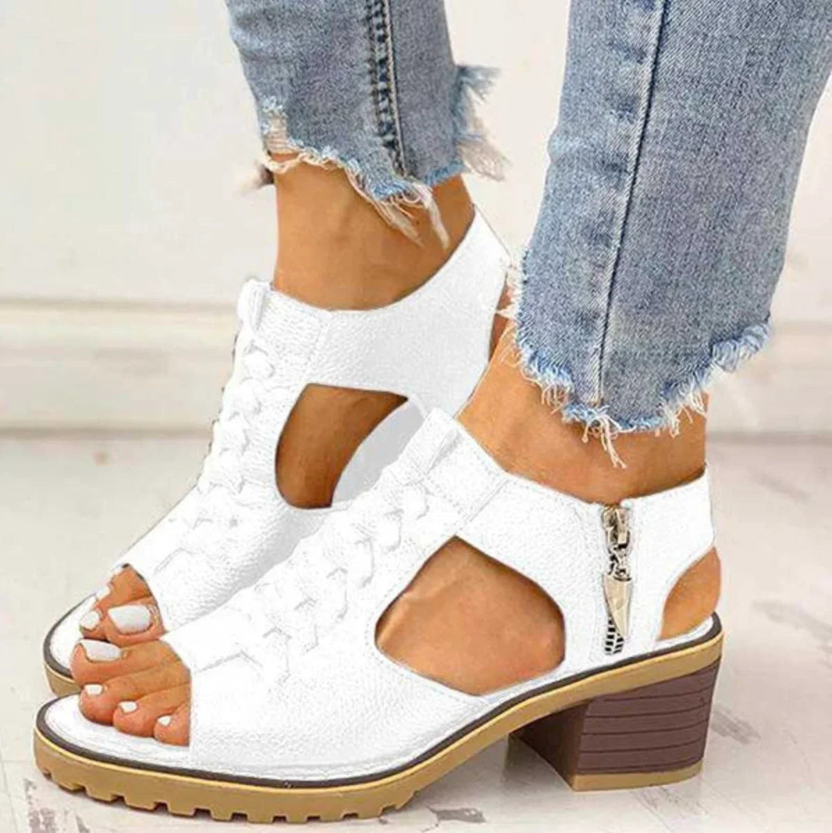 Benita | Woven Block Heel Sandals