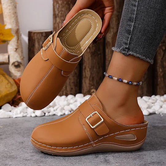 Latina - Buckle Strap Mule Shoes