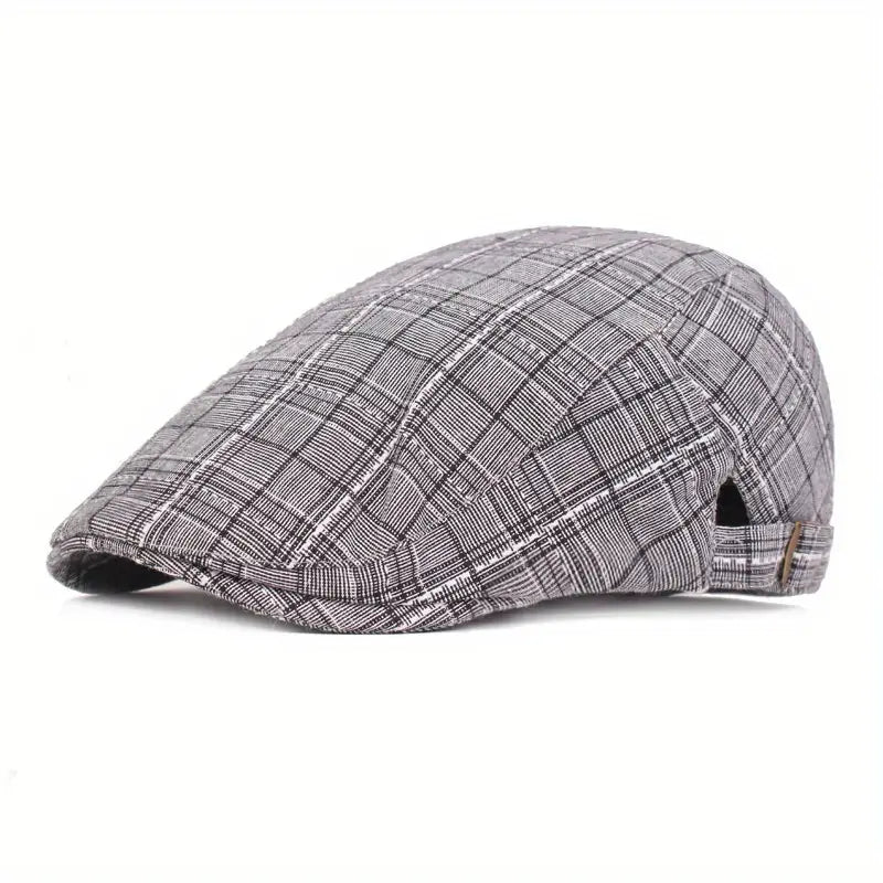 Checklyn | Checked Flat Cap Casual Newsboy Hat