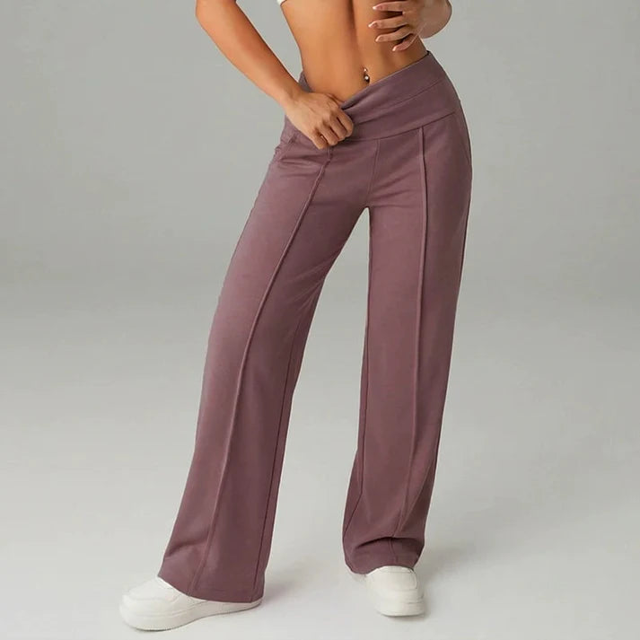 Samanda | Wide Leg Stretch Trousers