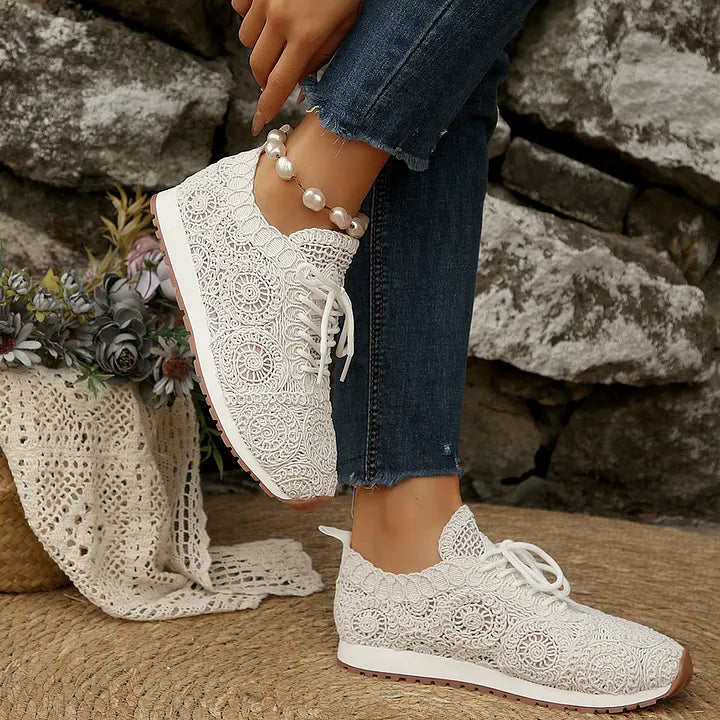 Susannah | Crochet Lace Up Casual Trainers