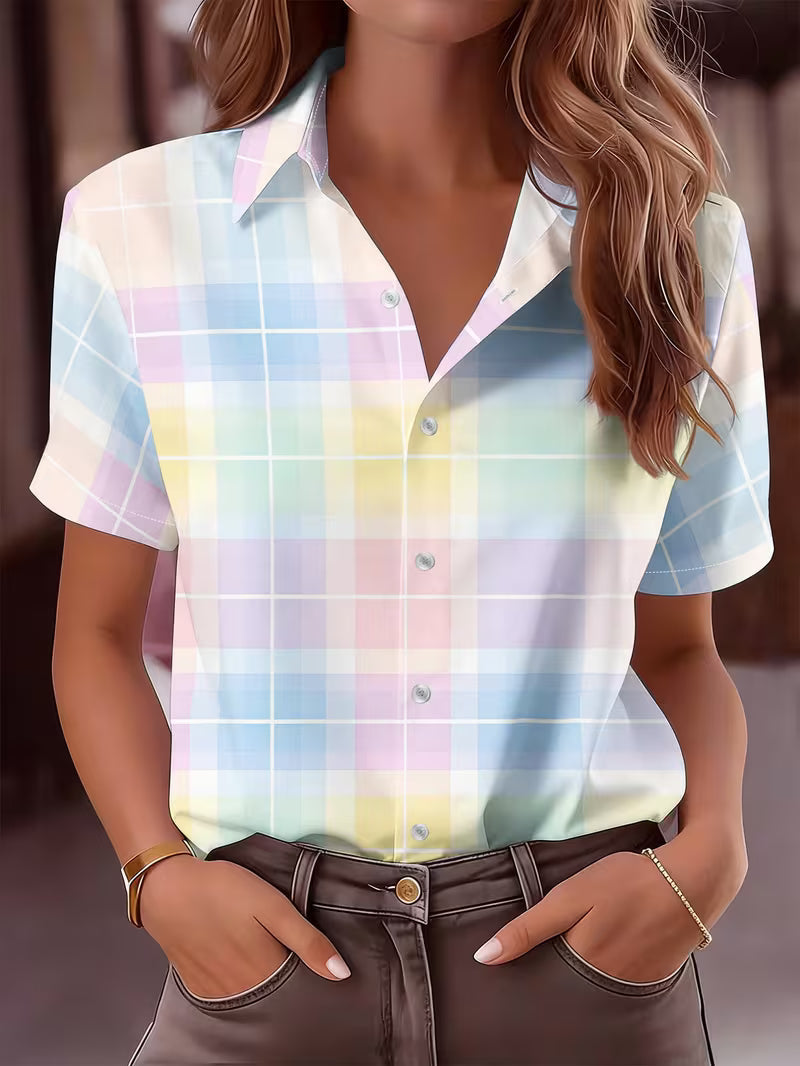 Harrell | Pastel Plaid Short Sleeve Button Shirt