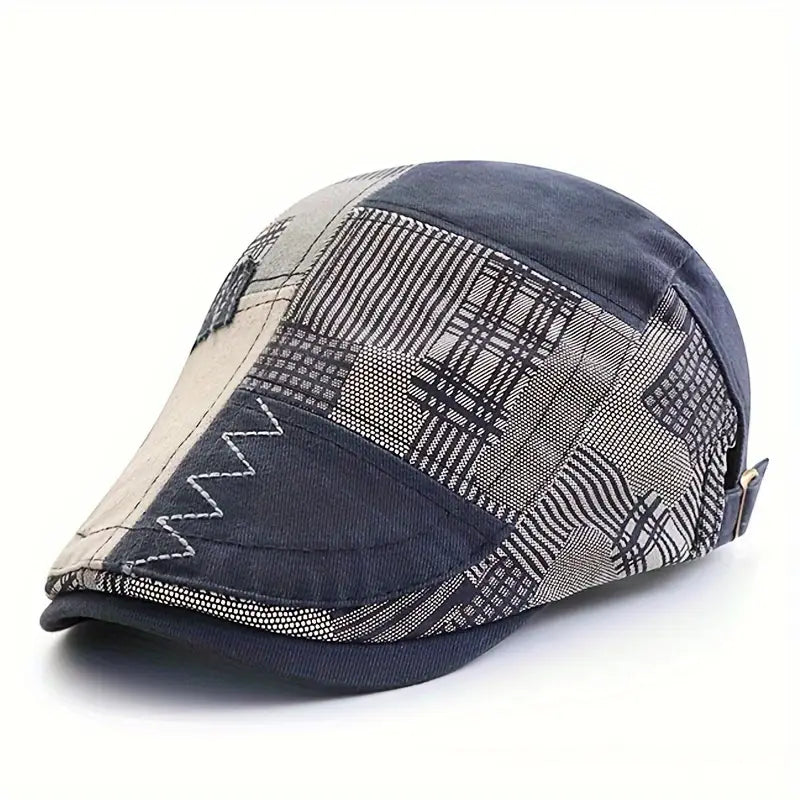 Lebron | Patchwork Pattern Flat Cap Hat