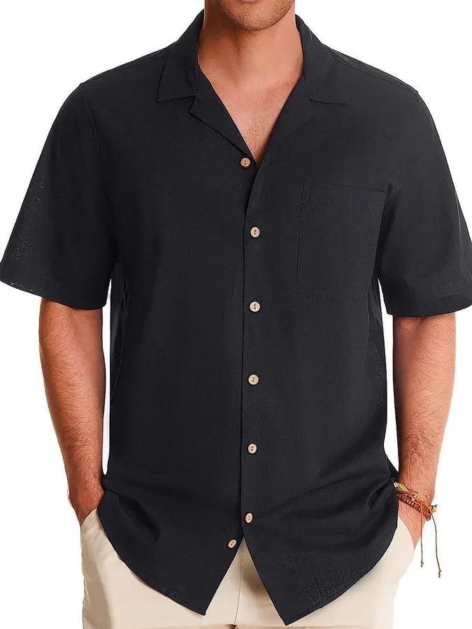 Huib | Short Sleeve Revere Collar Pocket Shirt