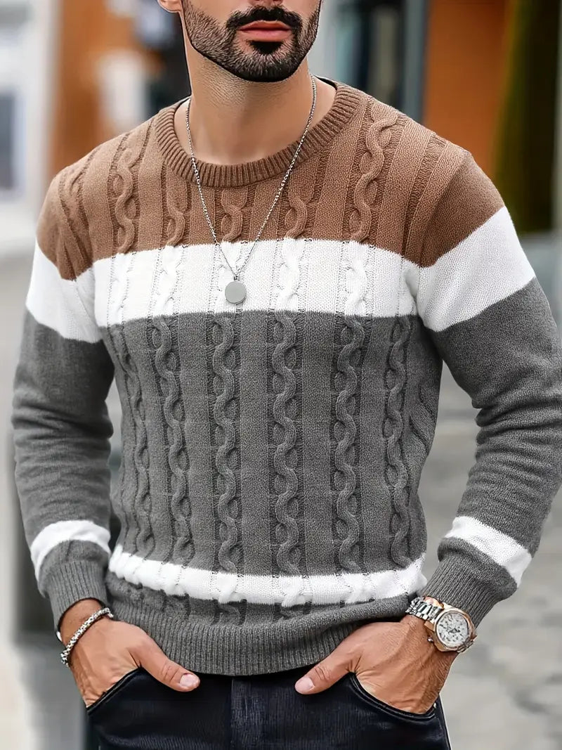 Watkins | Knitted Cable Crew Neck Sweater