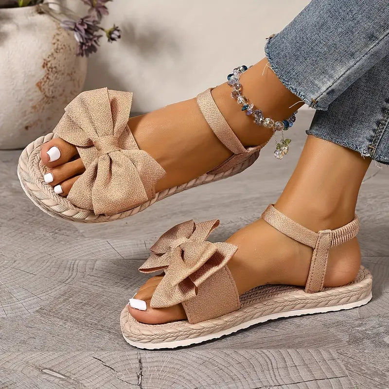 Michela | Bow Strap Flat Open Toe Sandals