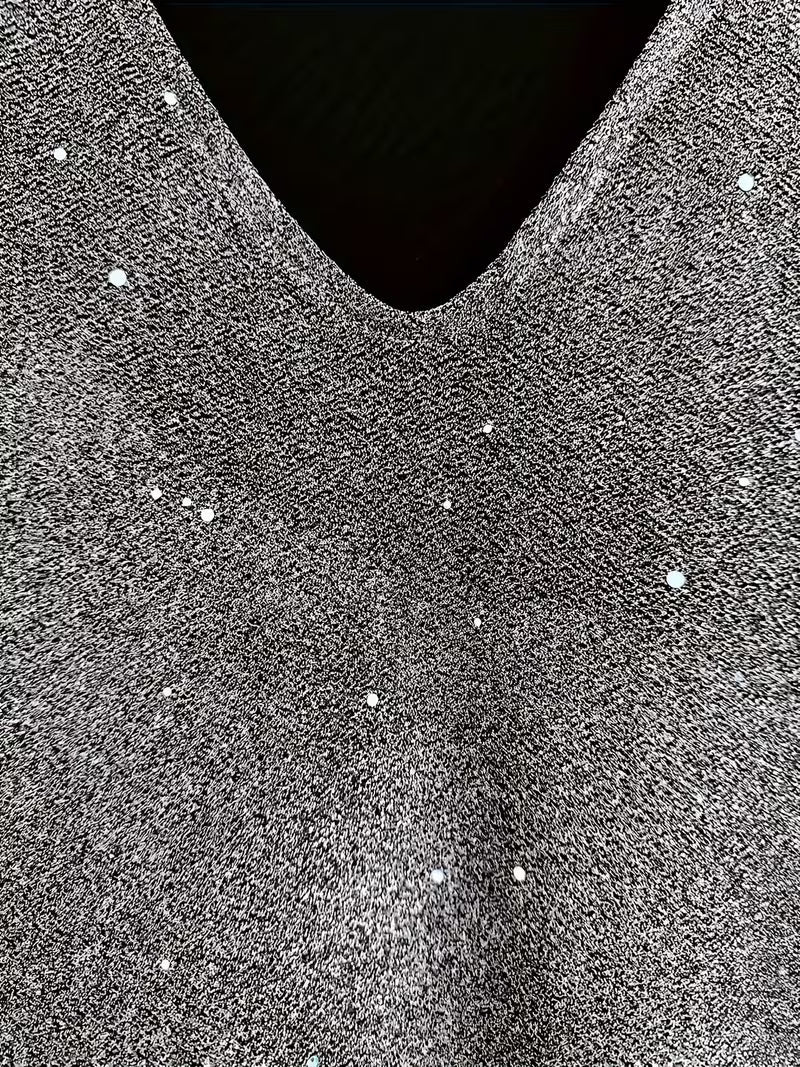 Eglantina | Sequin V Neck Long Sleeve Dress