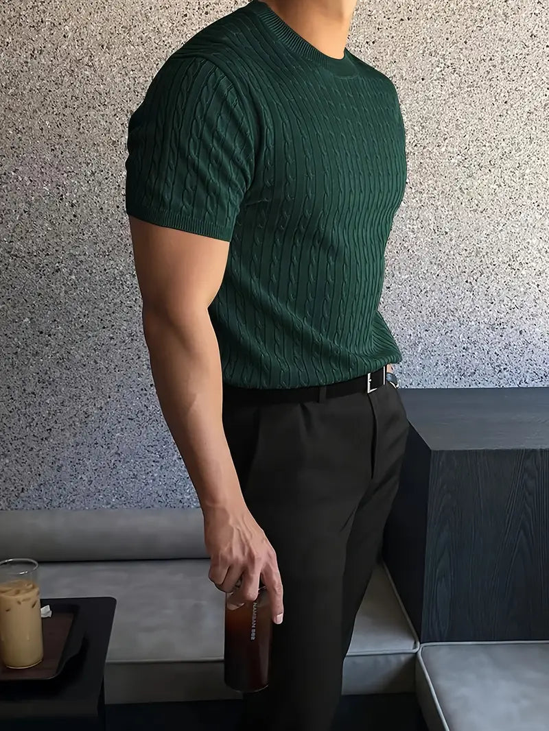 Kiril - Cable Knit Short Sleeve Jumper