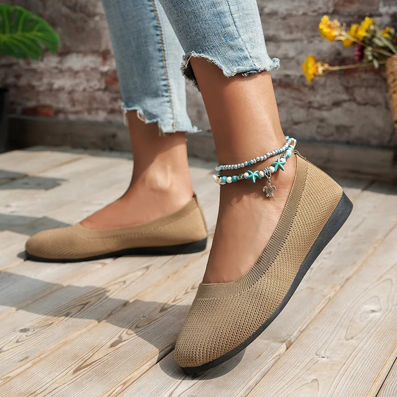 Melania | Slip On Knit Ballet Flats