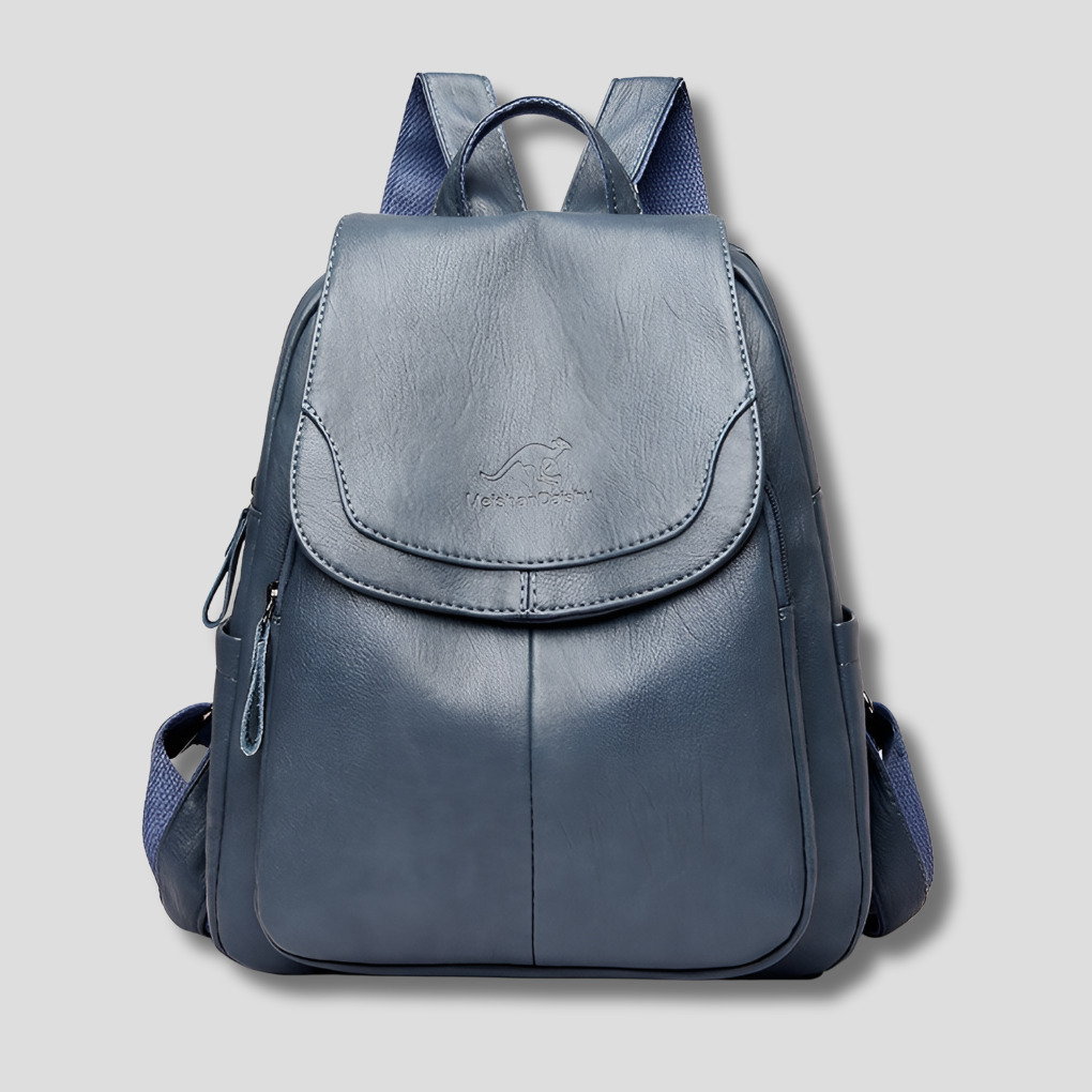UrbanMuse | Leather Style Backpack with Flap Top