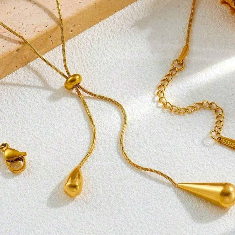 Sillyna | Necklace with Adjustable Teardrop Drop Pendants