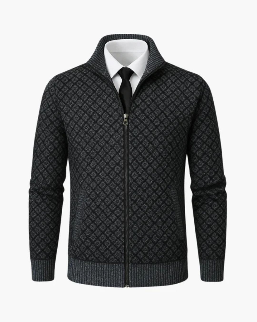 Gilberg | Checked Knit Zip Jacket