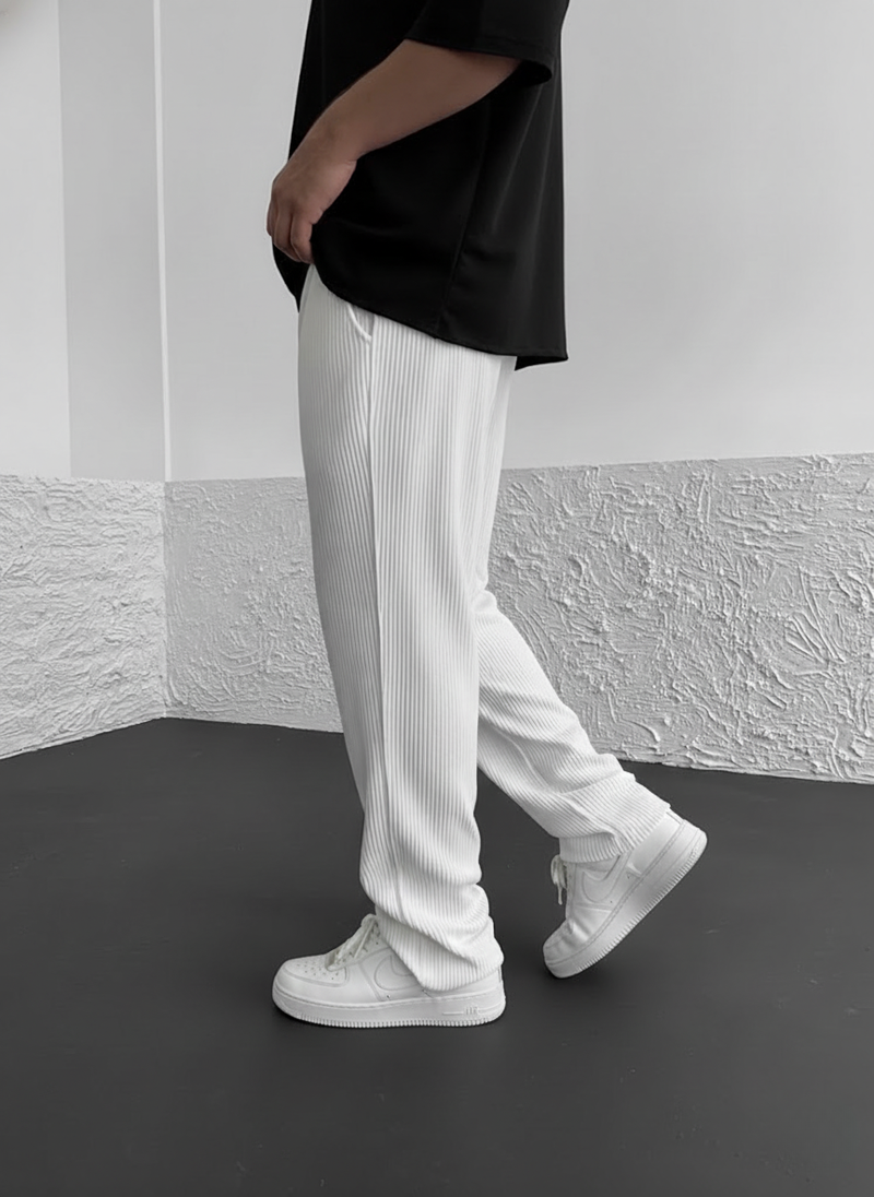 Eliezer | Relaxed Fit Ribbed Drawstring Trousers