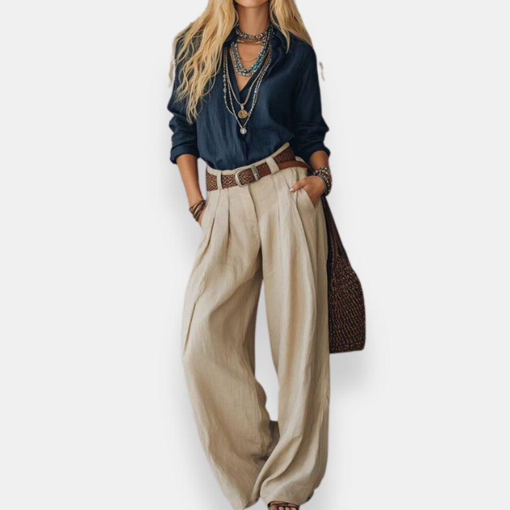 Orable | Shirt and Wide Leg Trouser Set