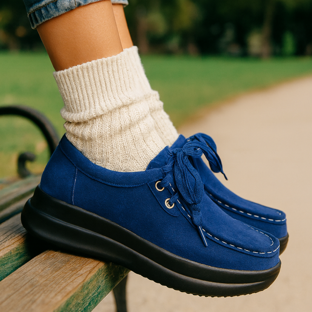 Tonja – Lace Up Suede Style Comfort Shoes