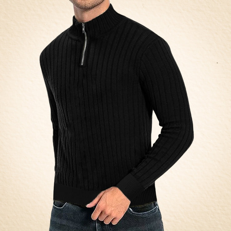 Zaccheo | Sweater with Ribbed Quarter-Zip Turtleneck Collar