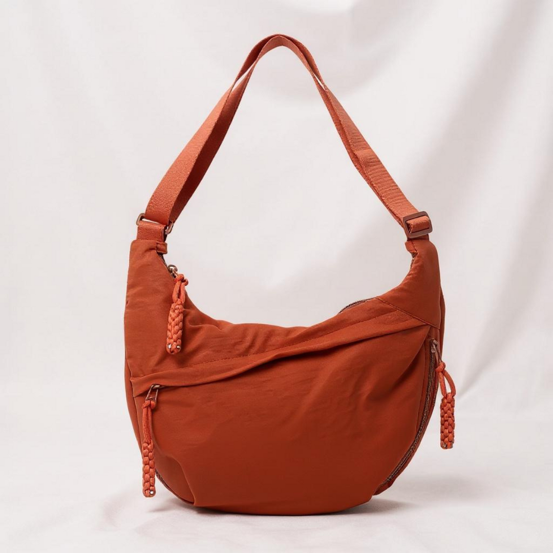 Soukaina | Crescent Shoulder Bag With Zipper Pockets