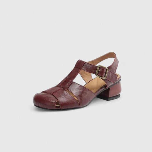 Kathy | Buckle Strap Low Block Heel Sandals