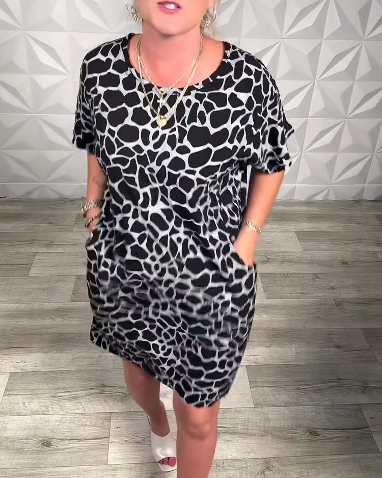 Salvinia | Abstract Print Short Sleeve Dress