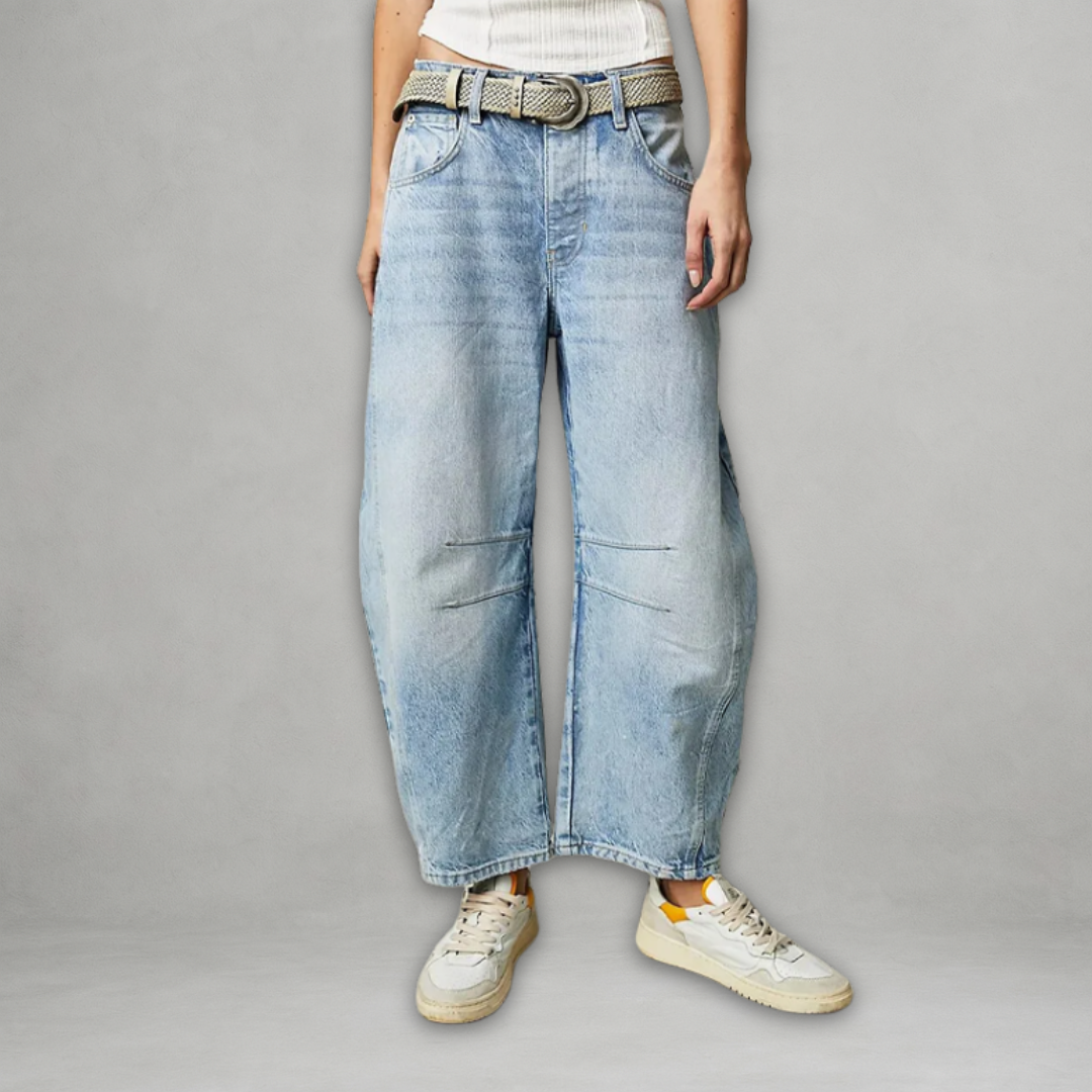 Patricija | Denim Style Barrel Leg Trousers