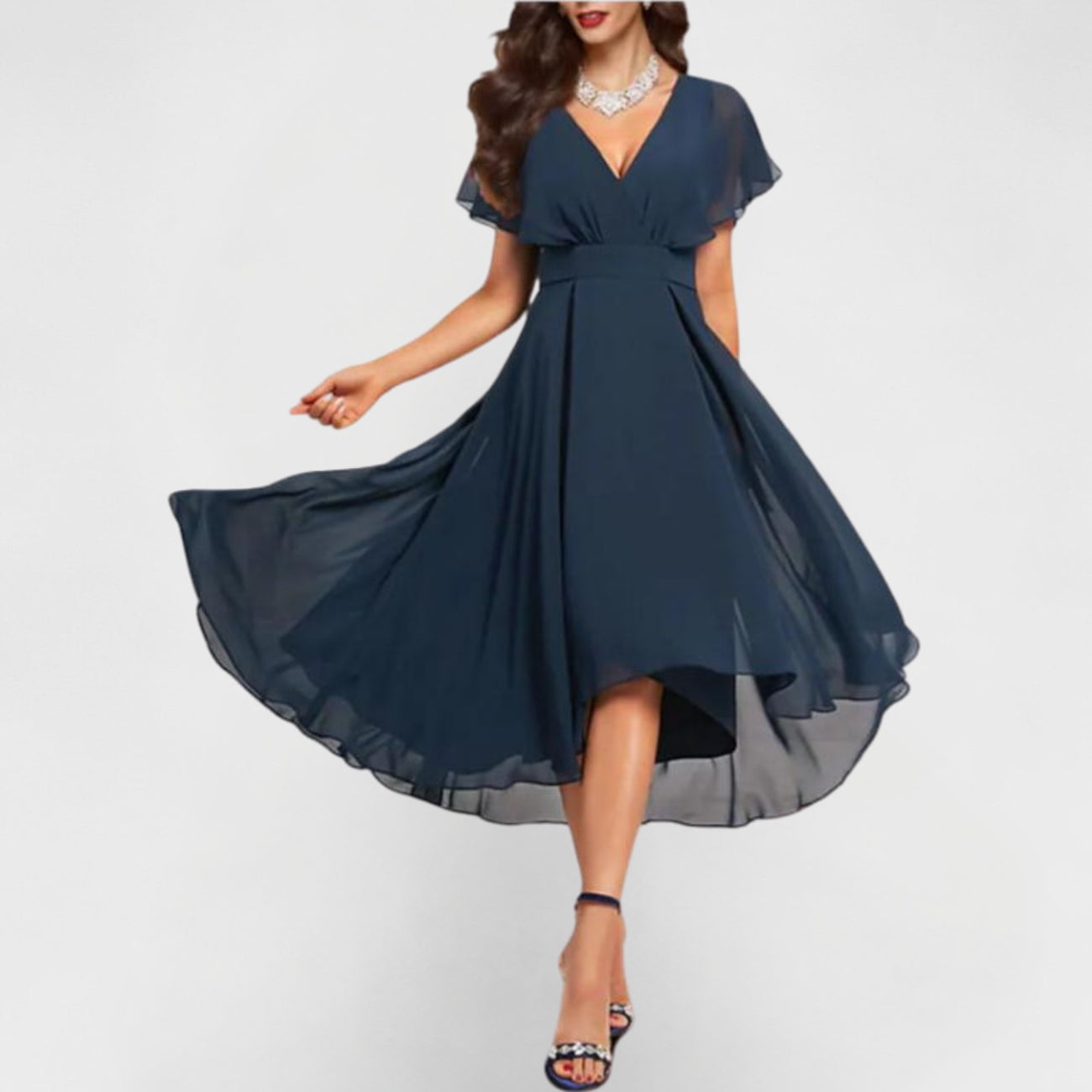 Catalina | Wedding Guest Chiffon Midi Dress