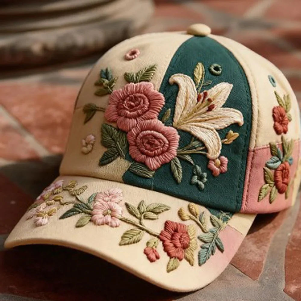Virinia | Floral Embroidered Womens Baseball Cap