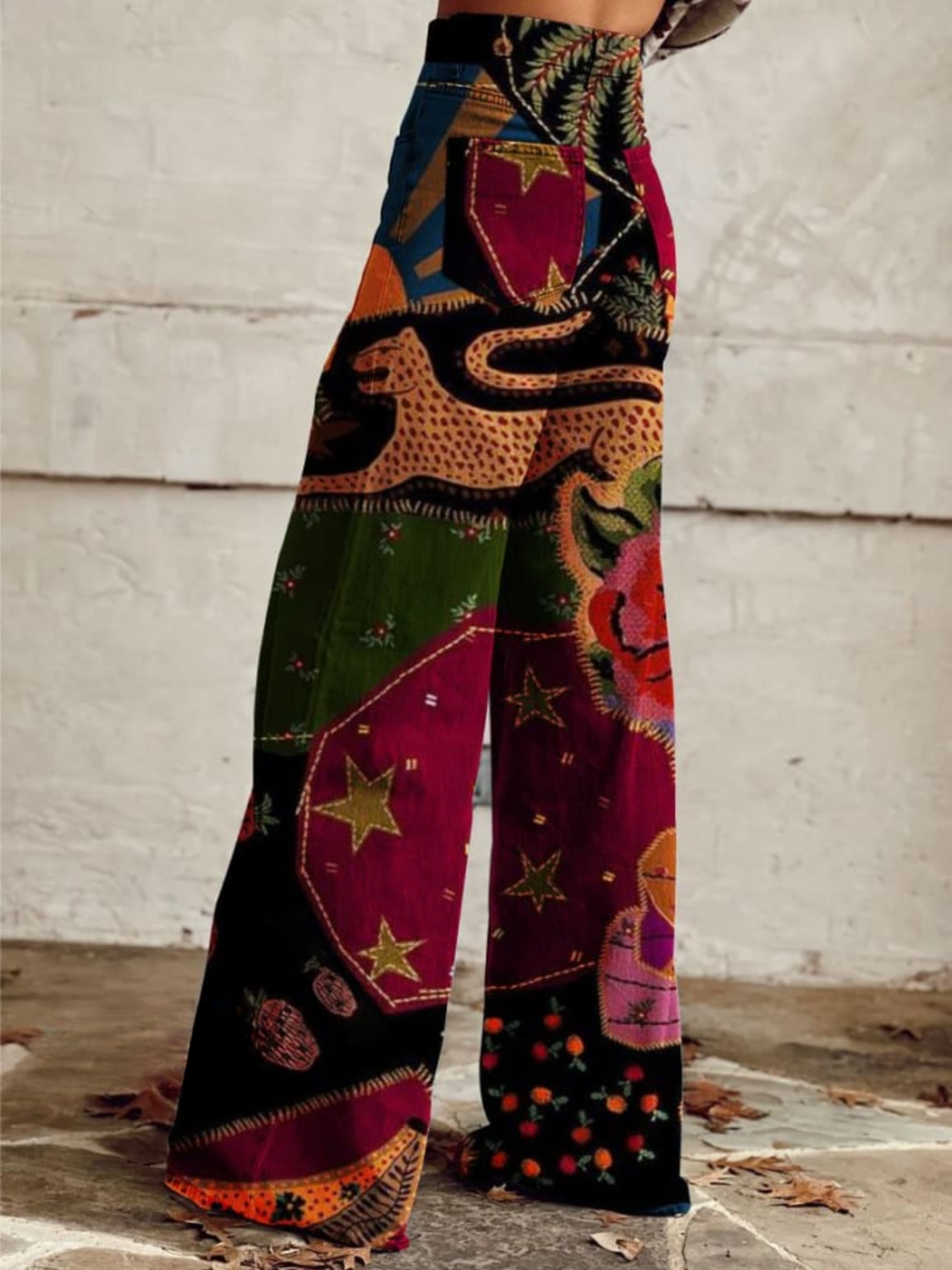 ERINA | Trousers with Vintage Boho Patchwork Print
