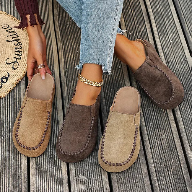 Wendi | Slip-On Round Toe Suede Clogs