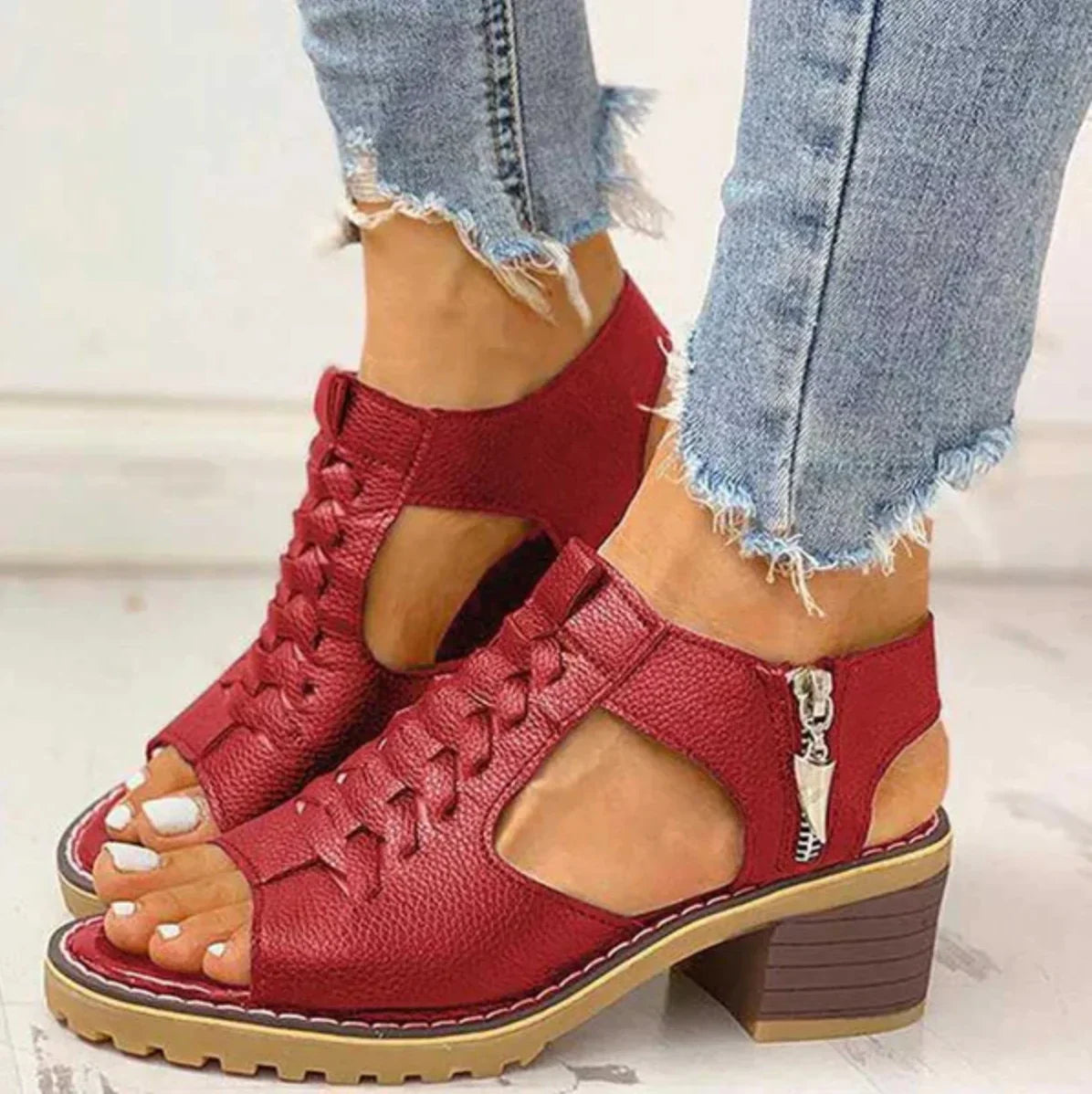 Benita | Woven Block Heel Sandals