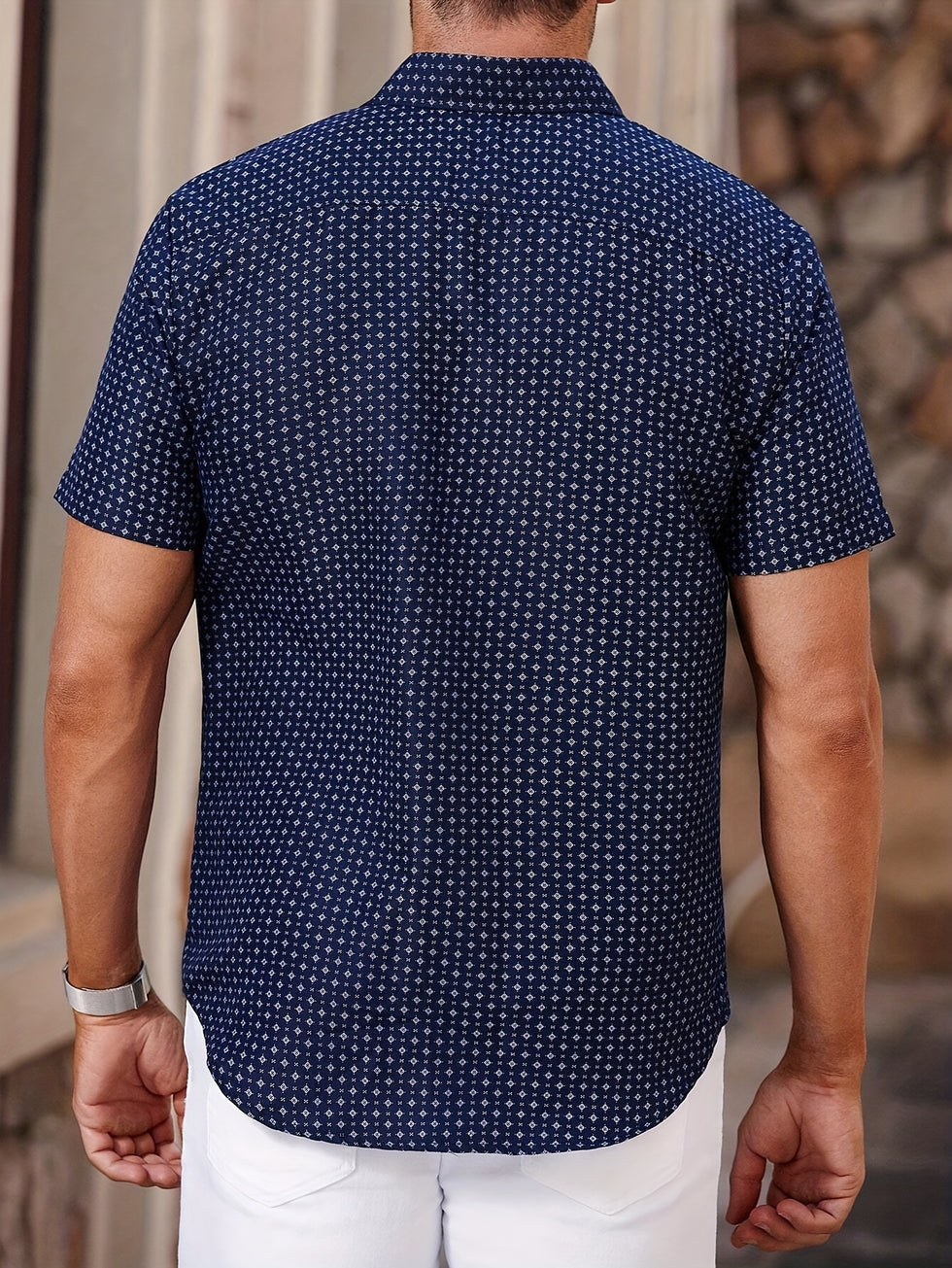 Orvian | Shirt With Geometric Print And Short Sleeves