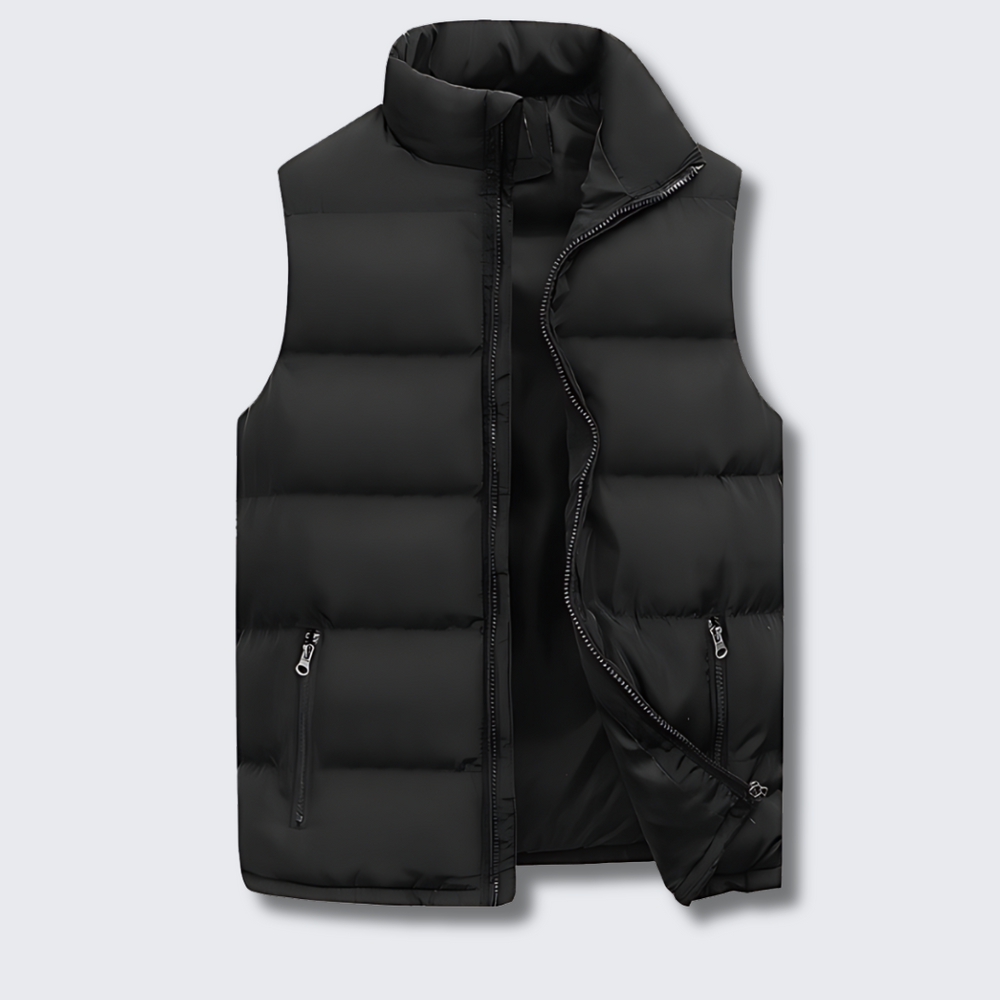 Karner | Quilted Sleeveless Vest with Stand Collar