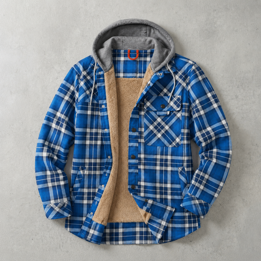 Anderson | Hooded Shirt Jacket with Plaid Pattern