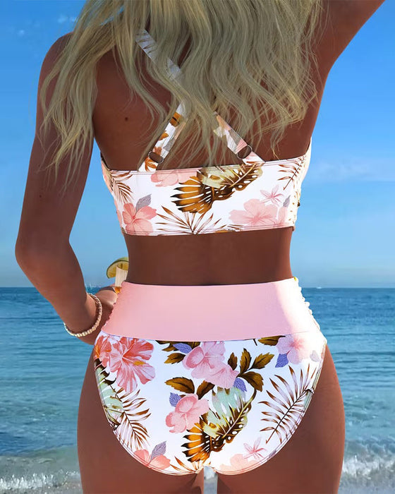Killiane | Floral Wrap High Waist Bikini Set