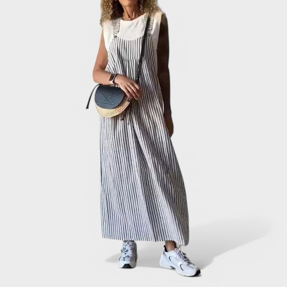 Guzel | Maxi Dress Striped Square Neck Sleeveless