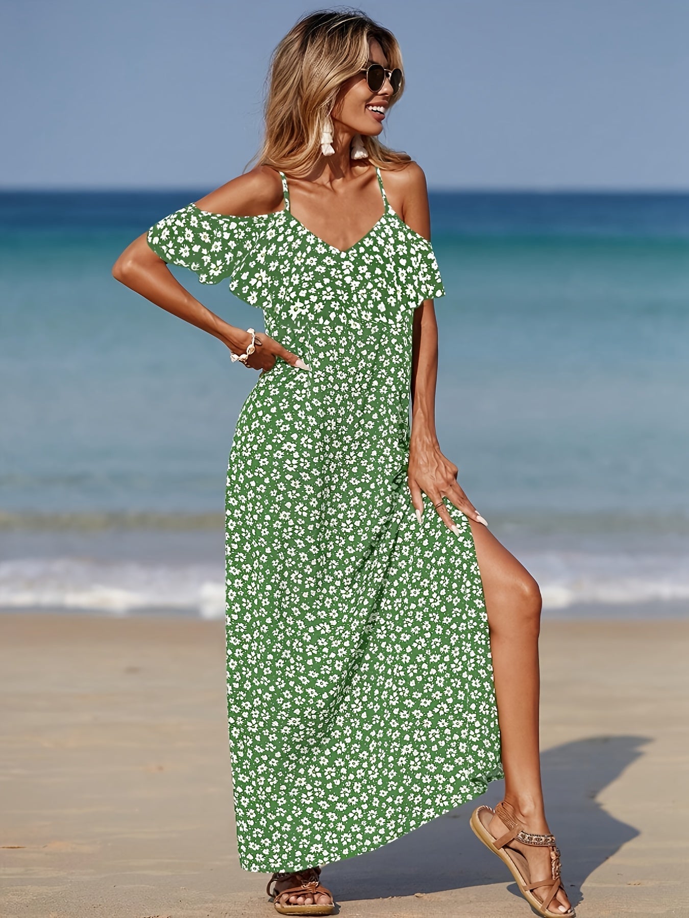 Consuelo | Off Shoulder Floral Print Maxi Dress