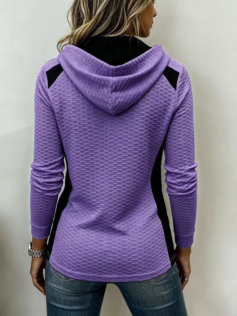 Kalisita | Textured Colourblock Hooded Top