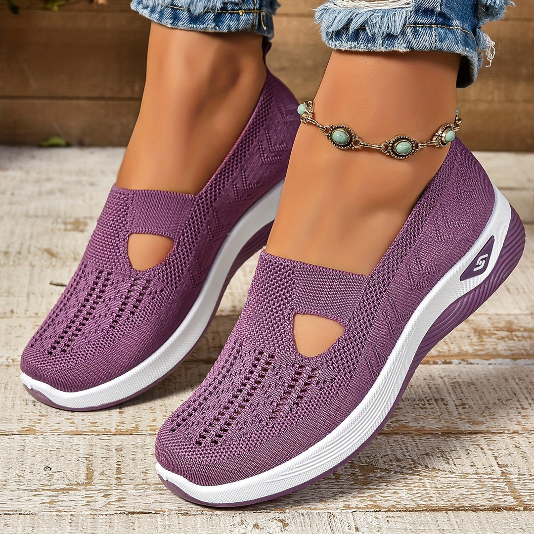 Raquel | Knit Slip-On Sneakers with Cutout Design